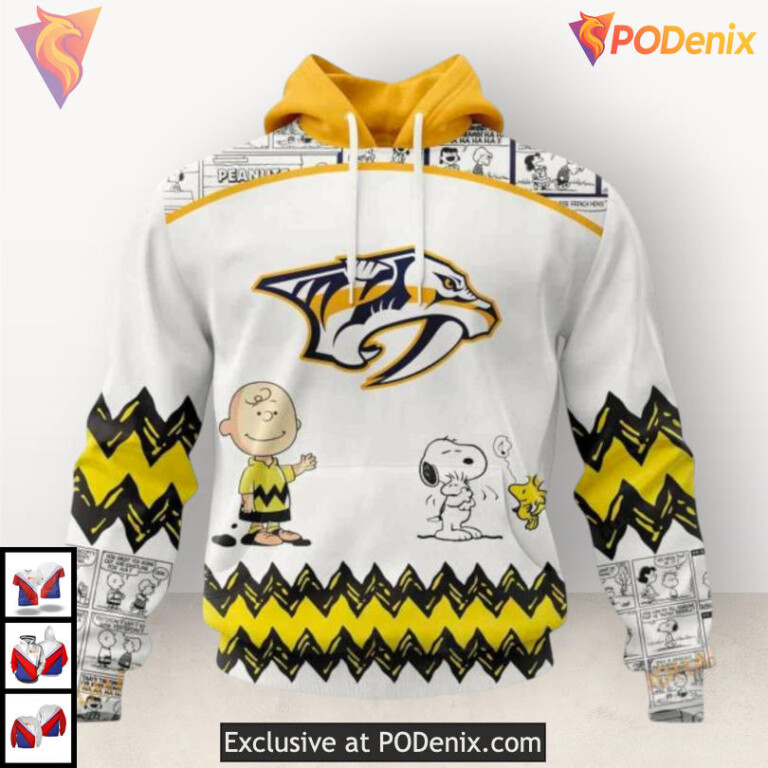 Peanuts Snoopy Gift Edition Personalized Nashville Predators Holiday Hoodie 3D