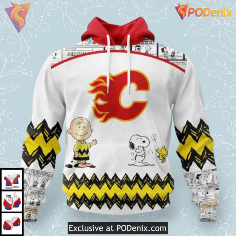 Peanuts Snoopy Graphic Personalized Calgary Flames Hoodie 3D Sweatshirt