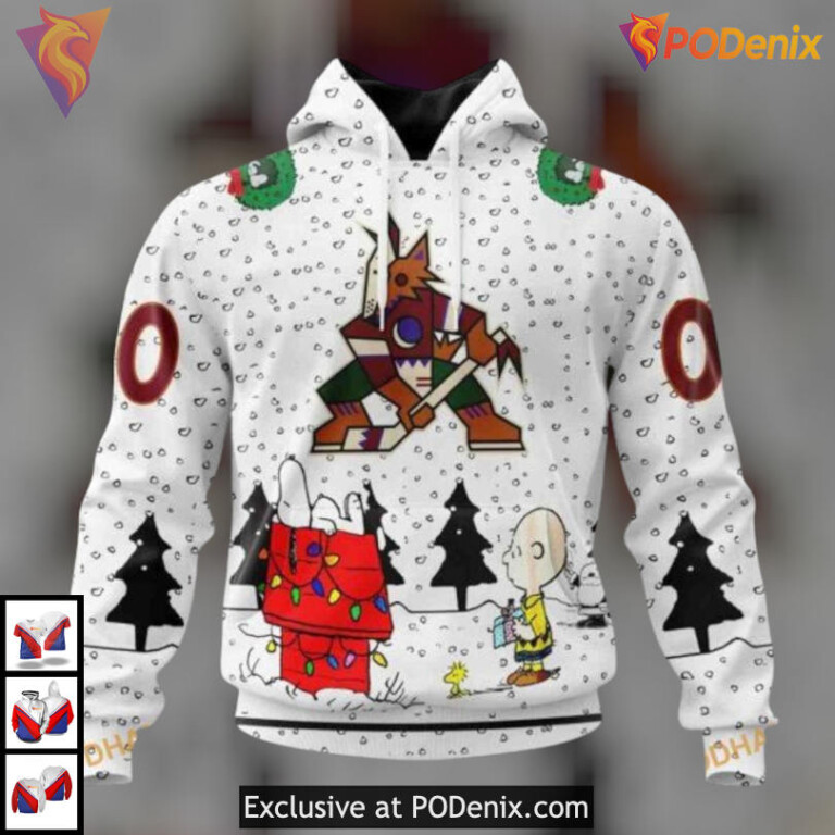 Peanuts Snoopy Themed Design Arizona Coyotes Womens Hoodie Kids Apparel