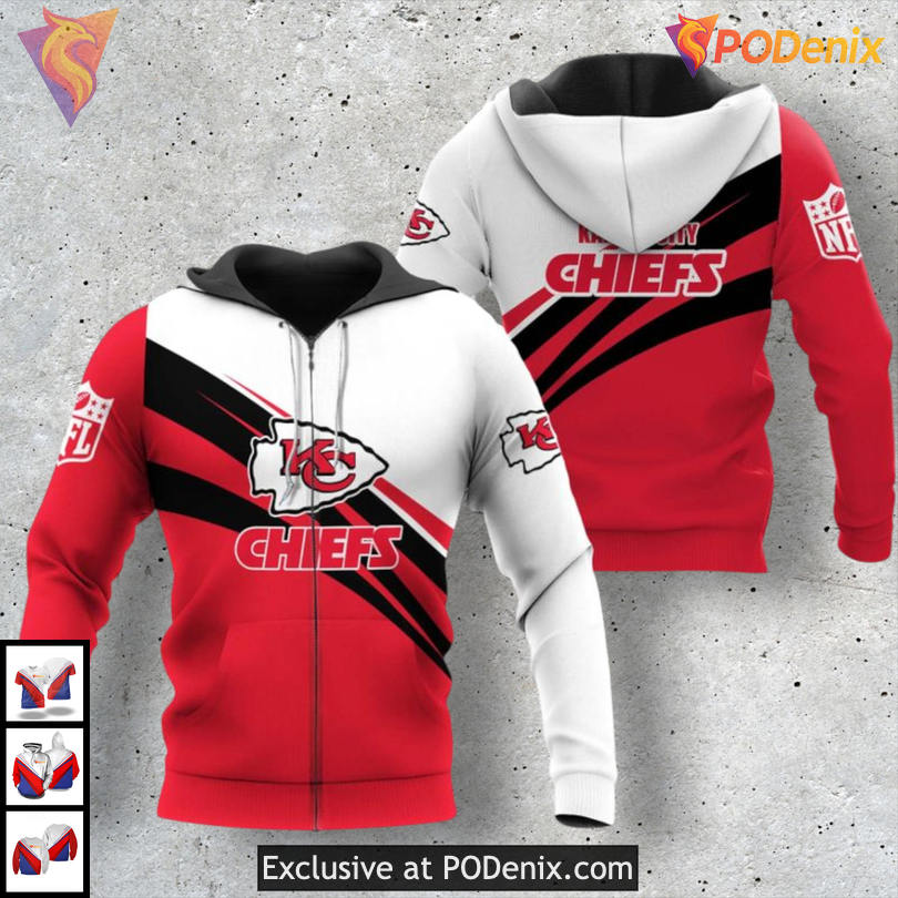 Personalized Kansas City Chiefs Hoodie Red White Black NFL Chiefs Pride Personalized Kansas City Chiefs Hoodie Red White Black NFL Chiefs Pride