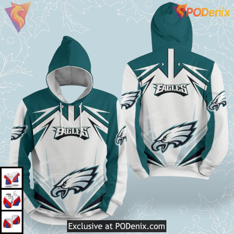 Personalized Lightning Style Custom Philadelphia Eagles Hoodie 3D Electric Design