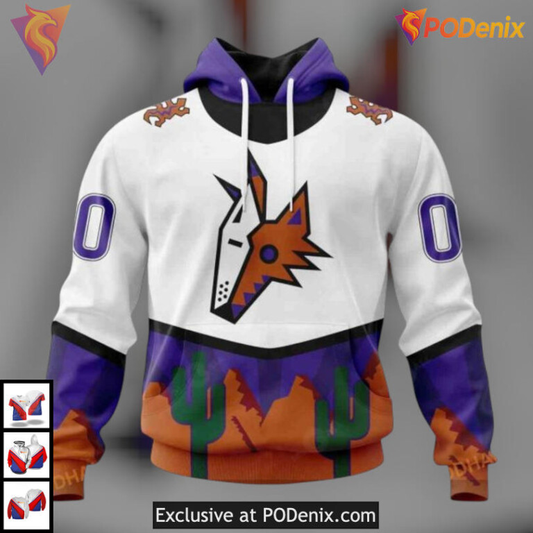 Personalized Reverse Retro Redesign Arizona Coyotes Hoodie Custom 3D Apparel
