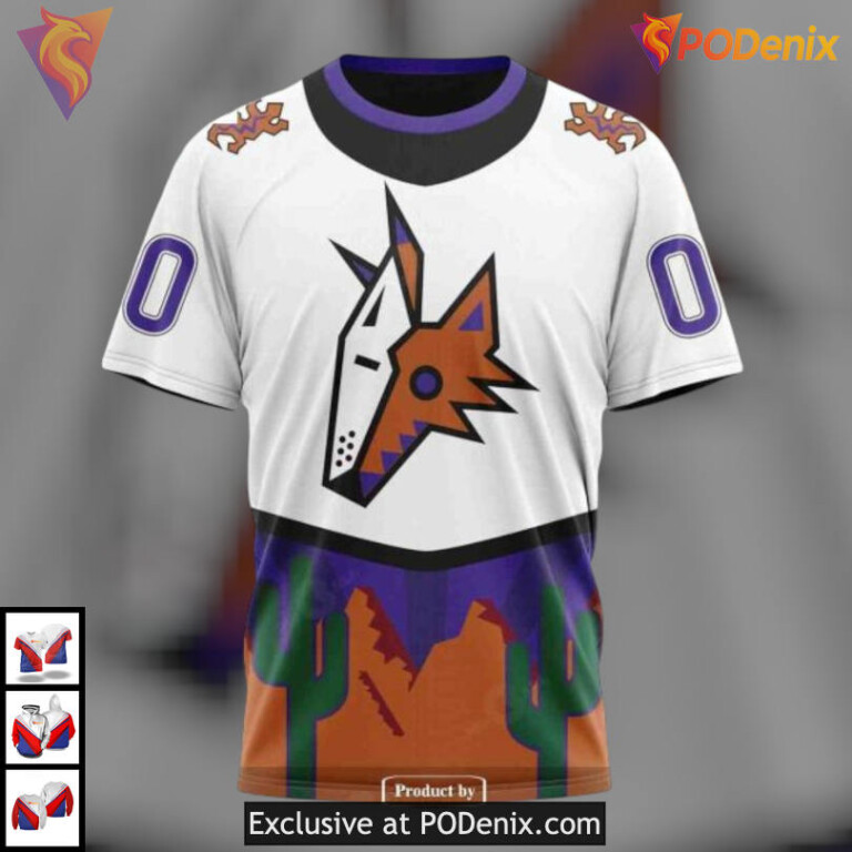 Personalized Reverse Retro Redesign Arizona Coyotes Hoodie Custom 3D Apparel - 2