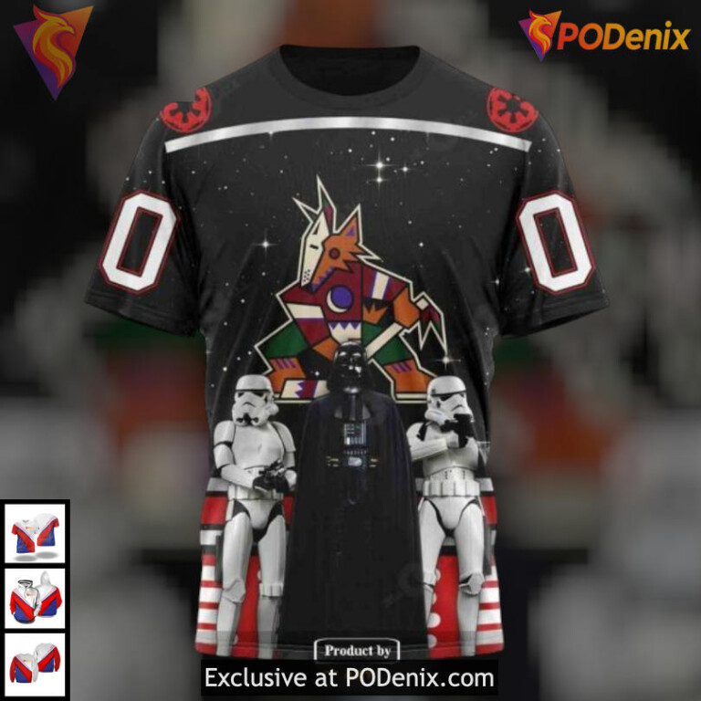 Personalized Star Wars Black Edition Arizona Coyotes 3D Hoodie Unique Apparel - 2