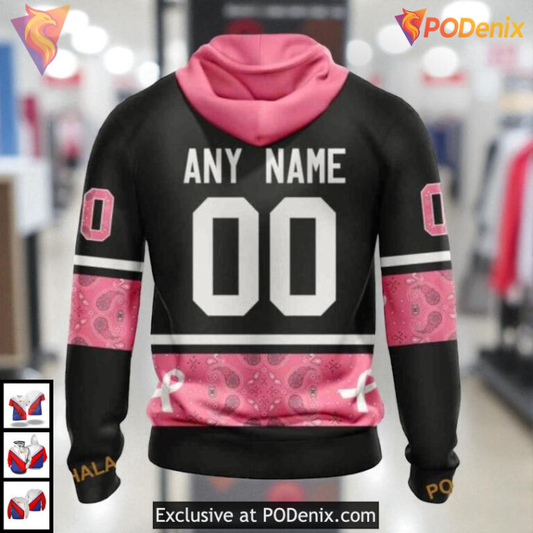 Pink Breast Cancer Awareness Design NHL Retro Montreal Canadiens Hoodie 3D - 1