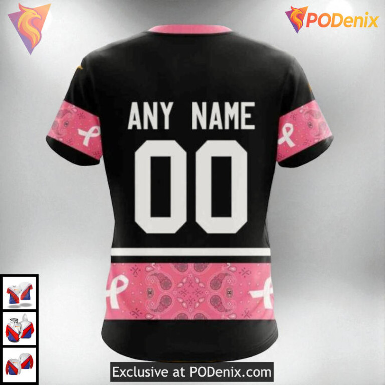 Pink Breast Cancer Awareness Design NHL Retro Montreal Canadiens Hoodie 3D - 3