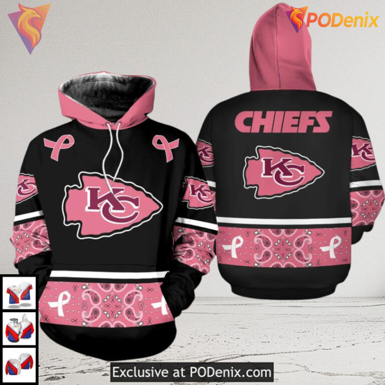 Pink Breast Cancer Awareness Kansas City Chiefs Christmas Hoodie Zip Up Design