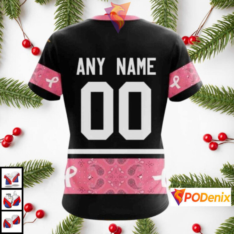 Pink Breast Cancer Awareness Tribute Custom Pittsburgh Penguins Graphic Hoodie NHL Apparel - 3