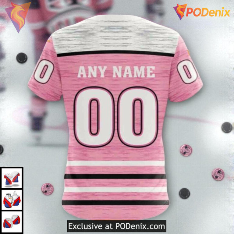 Pink Breast Cancer Awareness Tribute NHL Montreal Canadiens All Over Print Hoodie - 3