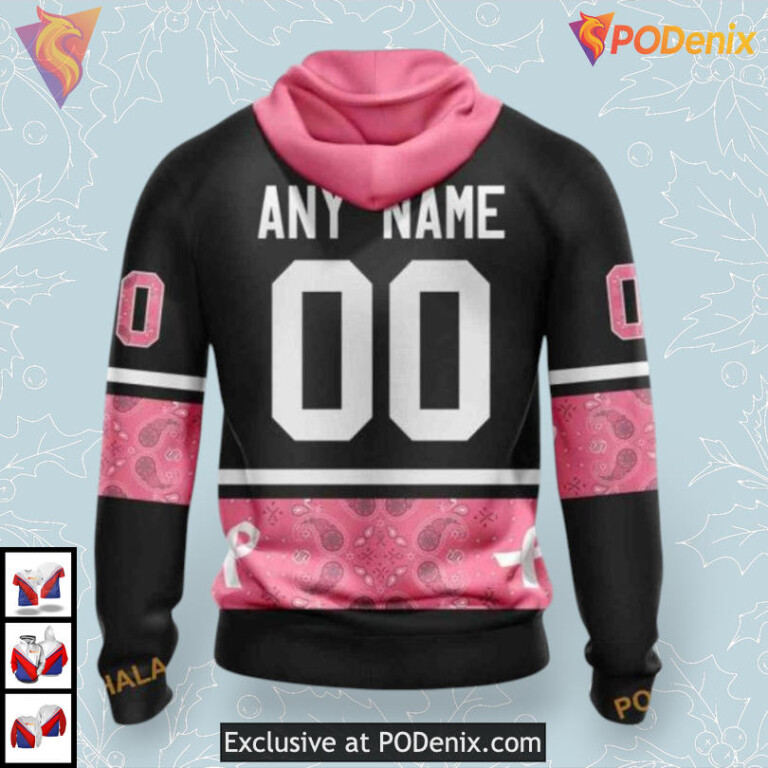 Pink Breast Cancer Awareness Tribute NHL Seattle Kraken Graphic Hoodie 3D - 1