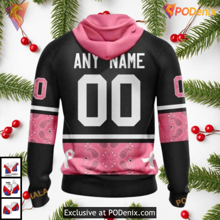 Pink Breast Cancer Awareness Tribute NHL Vintage Ottawa Senators Hoodie 3D - 1