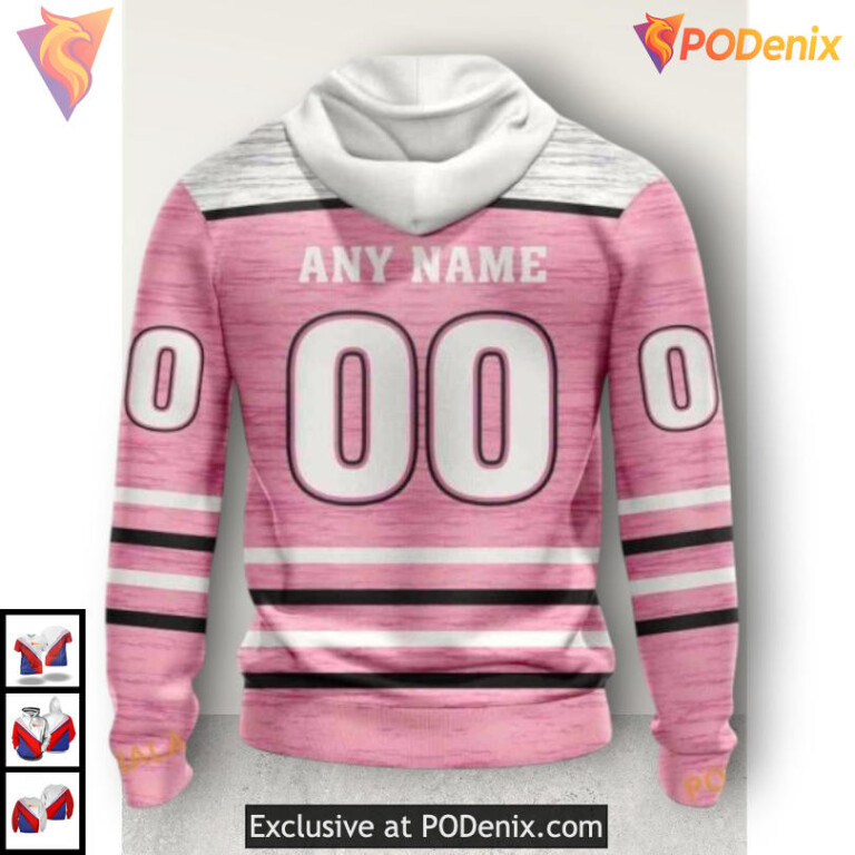 Pink Fight Breast Cancer Tribute Calgary Flames Full Print Hoodie 3D Design - 1