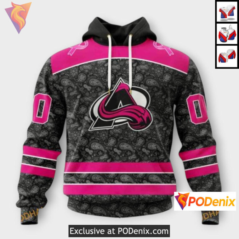 Pink In The Rink Awareness Edition Colorado Avalanche Team Hoodie Custom 3D