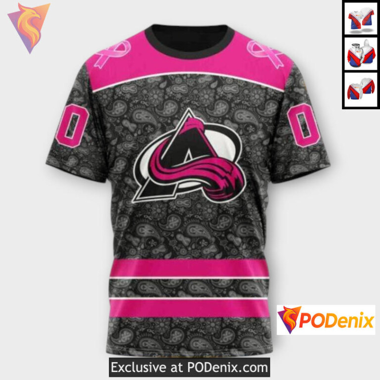 Pink In The Rink Awareness Edition Colorado Avalanche Team Hoodie Custom 3D - 2