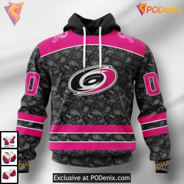 Pink In The Rink Awareness Edition Retro Carolina Hurricanes Hoodie 3D Custom