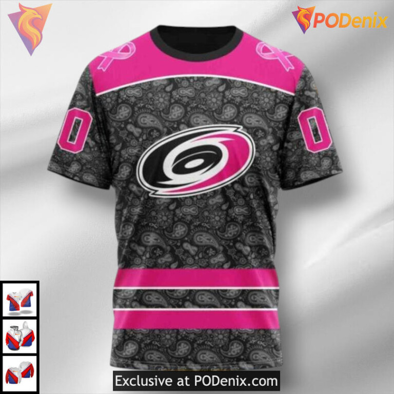 Pink In The Rink Awareness Edition Retro Carolina Hurricanes Hoodie 3D Custom - 2