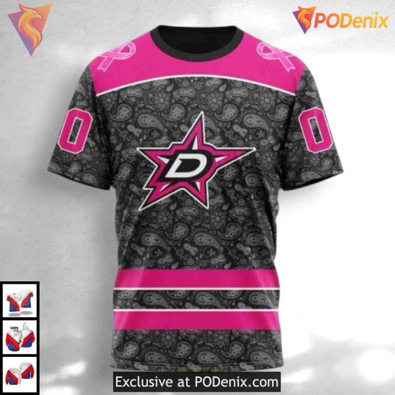 Pink In The Rink Edition Dallas Stars Womens Hoodie Custom 3D Hoodie - 2