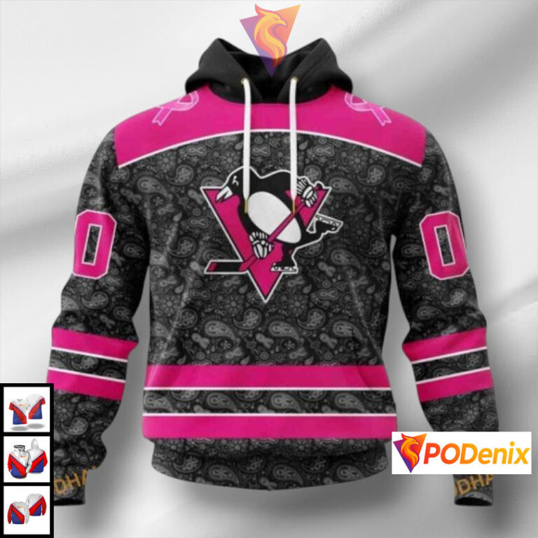 Pink In The Rink Support Edition NHL Pittsburgh Penguins Youth Hoodie 3D Design