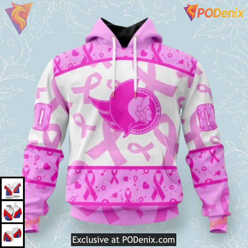Pink October Awareness Month NHL Ottawa Senators Holiday Hoodie 3D