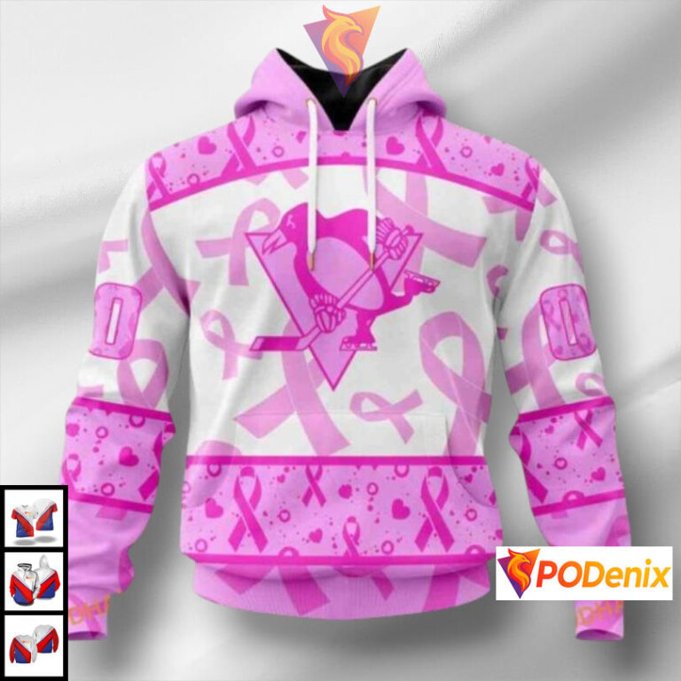 Pink October Awareness Month NHL Pittsburgh Penguins Unisex Hoodie Custom Apparel
