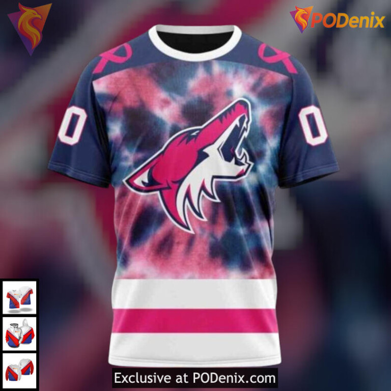 Pink October Awareness Style Arizona Coyotes Winter Hoodie Personalized Hoodie - 2
