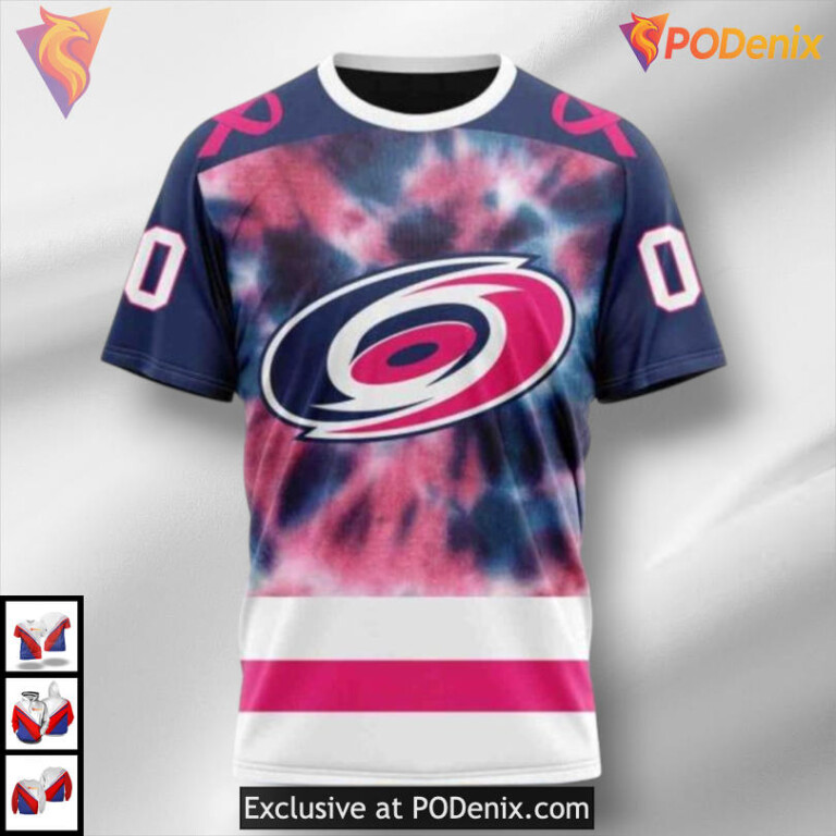 Pink October Awareness Tribute Carolina Hurricanes Pullover Hoodie 3D Custom - 2