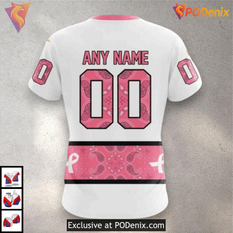 Pink October Awareness Tribute NHL Ottawa Senators All Over Print Hoodie - 3