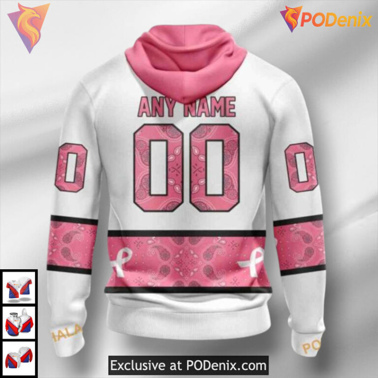 Pink October Breast Cancer Edition Carolina Hurricanes Zip Up Hoodie Custom 3D - 1