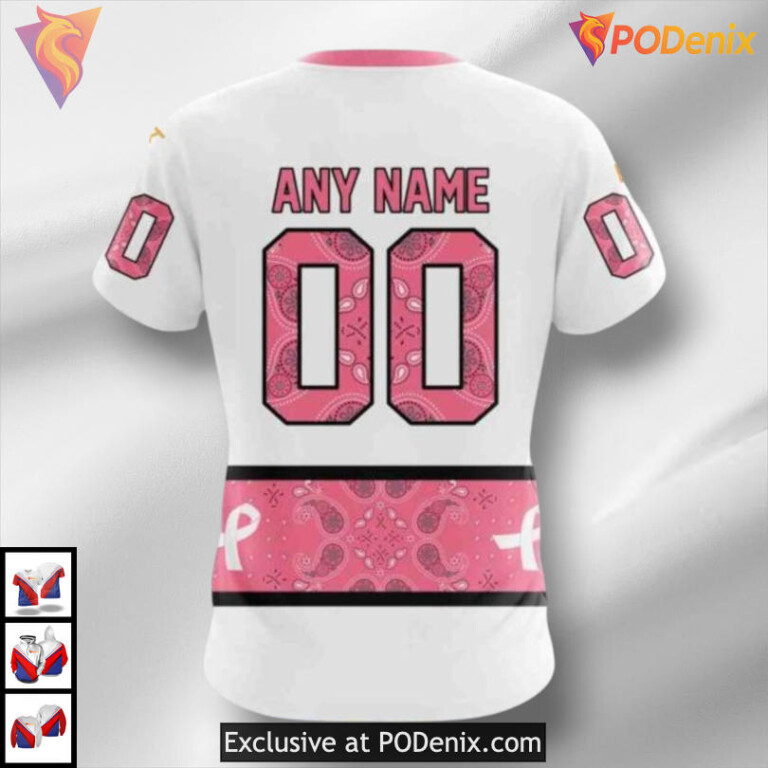 Pink October Breast Cancer Edition Carolina Hurricanes Zip Up Hoodie Custom 3D - 3
