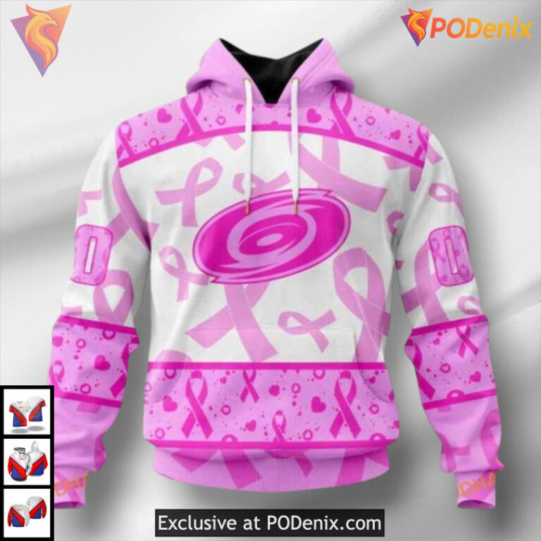 Pink October Breast Cancer Month Carolina Hurricanes Graphic Hoodie 3D Apparel