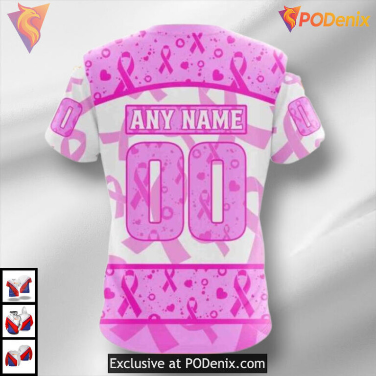 Pink October Breast Cancer Month Carolina Hurricanes Graphic Hoodie 3D Apparel - 3