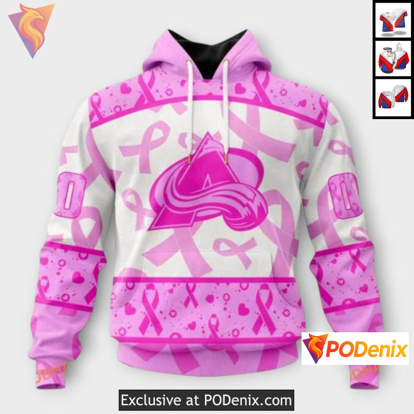 Pink October Breast Cancer Month Colorado Avalanche Fan Hoodie Custom 3D