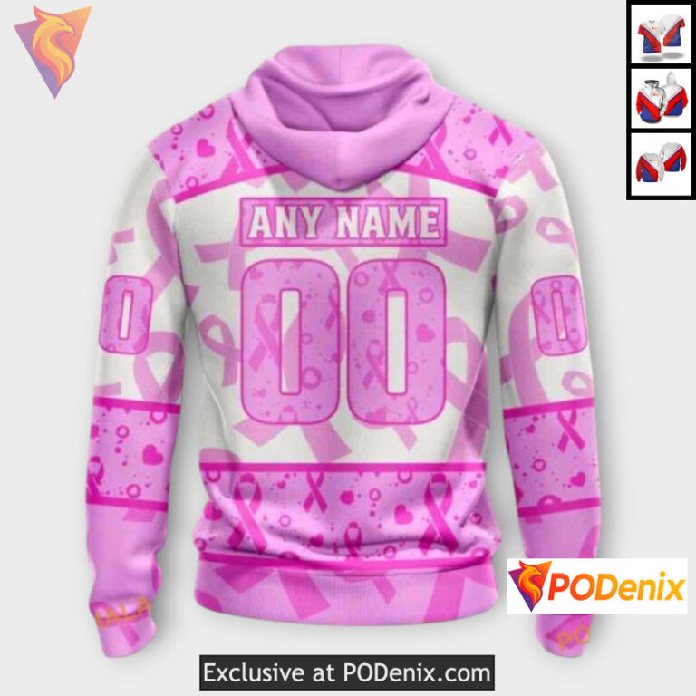 Pink October Breast Cancer Month Colorado Avalanche Fan Hoodie Custom 3D - 1
