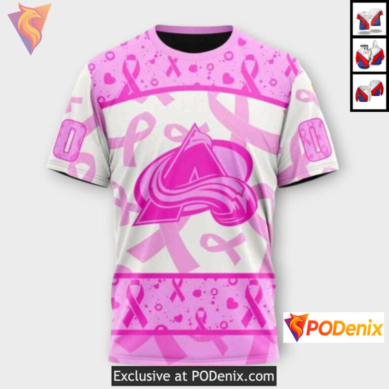 Pink October Breast Cancer Month Colorado Avalanche Fan Hoodie Custom 3D - 2