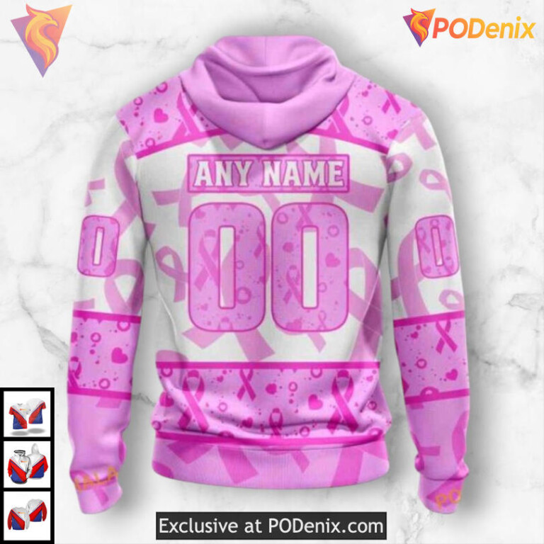 Pink October Breast Cancer Month Dallas Stars Kids Hoodie Awareness Design - 1