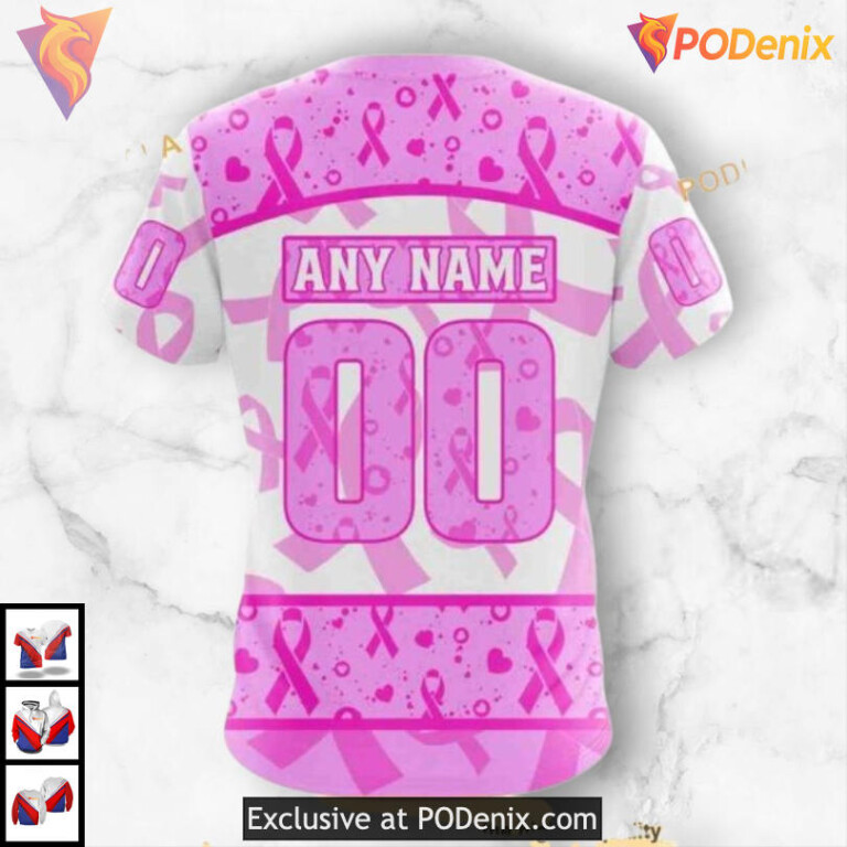 Pink October Breast Cancer Month Dallas Stars Kids Hoodie Awareness Design - 3