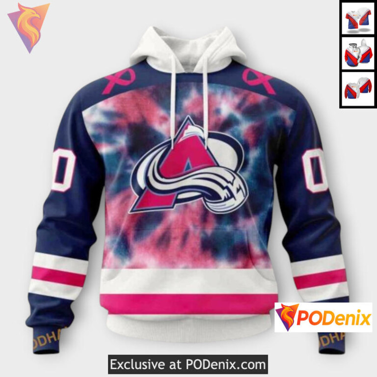 Pink October Breast Cancer Tribute Colorado Avalanche Hoodie Custom 3D