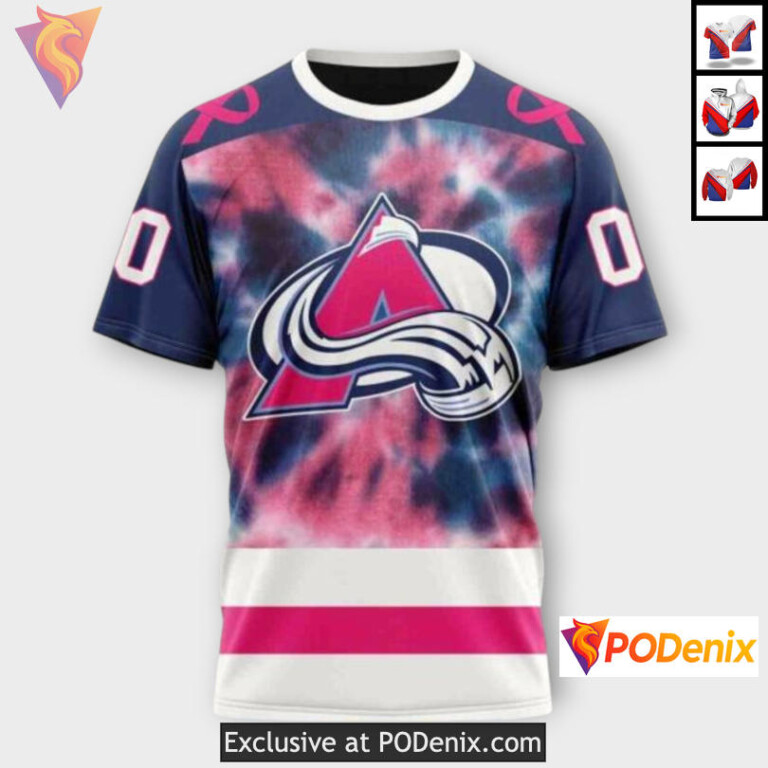 Pink October Breast Cancer Tribute Colorado Avalanche Hoodie Custom 3D - 2