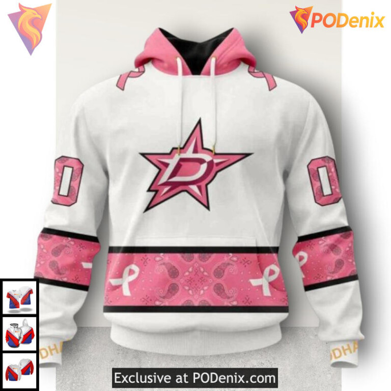 Pink October Breast Cancer Tribute Dallas Stars Hoodie 3D Custom Edition