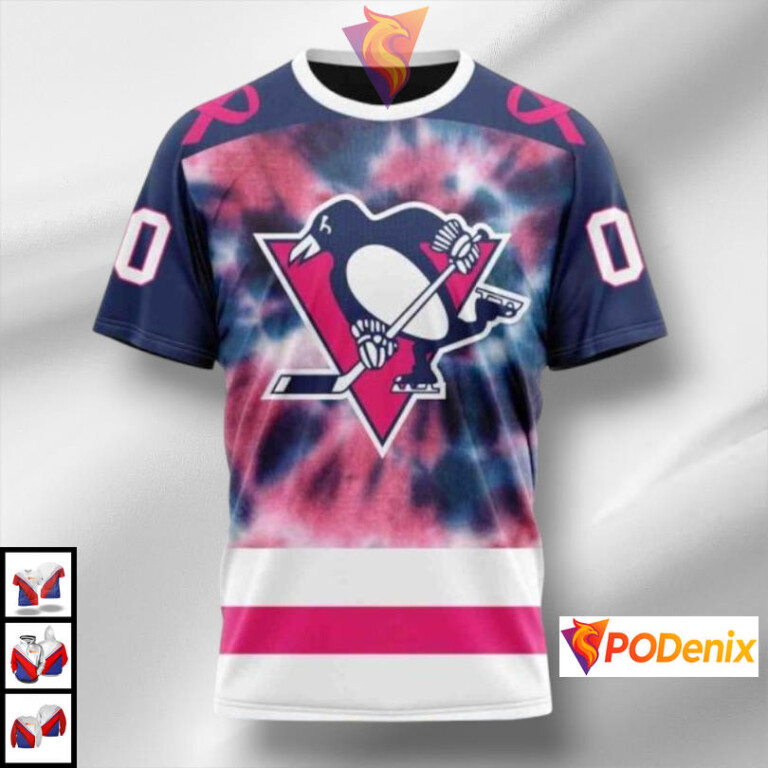 Pink October Fight Breast Cancer Edition NHL Personalized Pittsburgh Penguins Hoodie - 2
