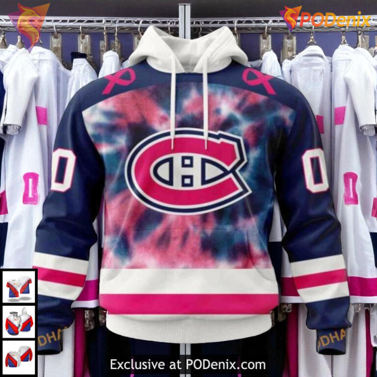 Pink October Fight Breast Cancer NHL Montreal Canadiens Christmas Hoodie 3D