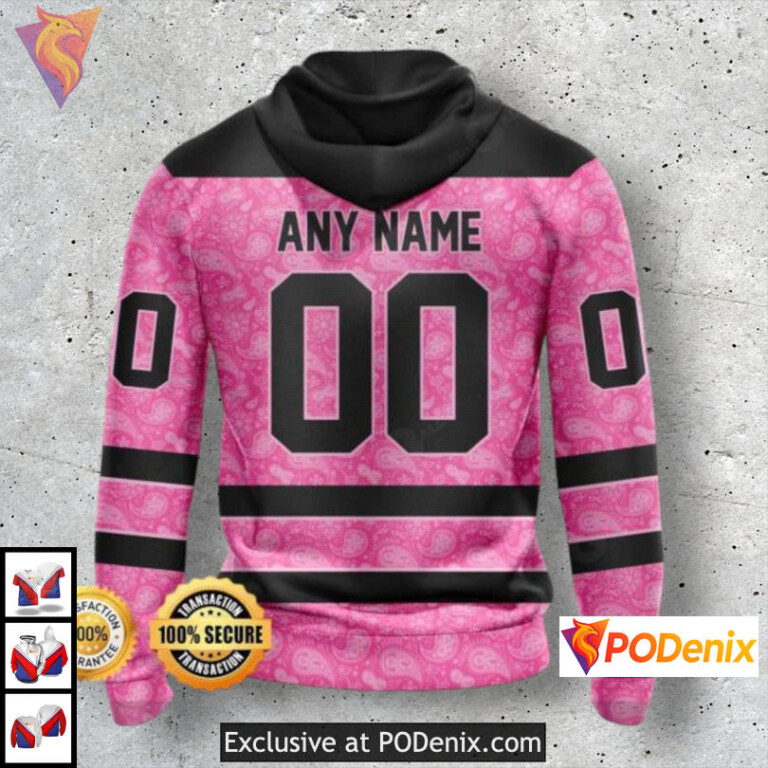 Pink Ribbon Awareness Anaheim Ducks Custom Name 3D Hoodie NHL Merch - 1