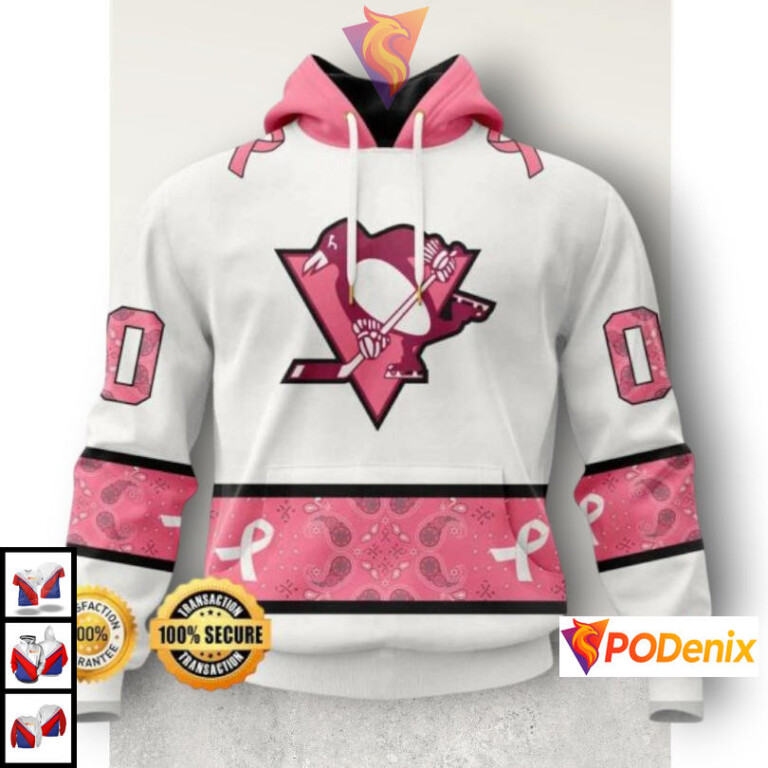 Pink Ribbon Awareness Month NHL Pittsburgh Penguins Pullover Hoodie 3D