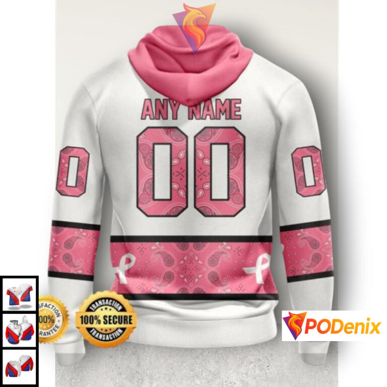 Pink Ribbon Awareness Month NHL Pittsburgh Penguins Pullover Hoodie 3D - 1