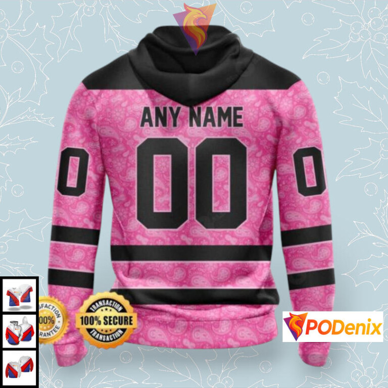 Pink Ribbon Awareness Support Custom Retro Pittsburgh Penguins Hoodie NHL 3D - 1