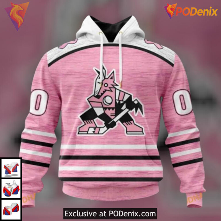 Pink Ribbon Awareness Tribute Arizona Coyotes Personalized 3D Hoodie Special