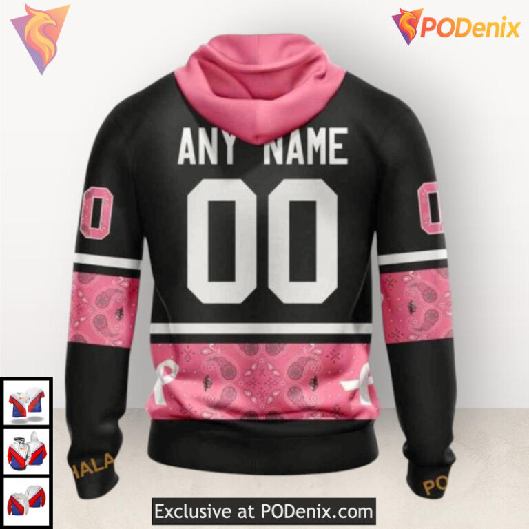 Pink Ribbon Breast Cancer Tribute Nashville Predators Personalized 3D Hoodie Custom - 1