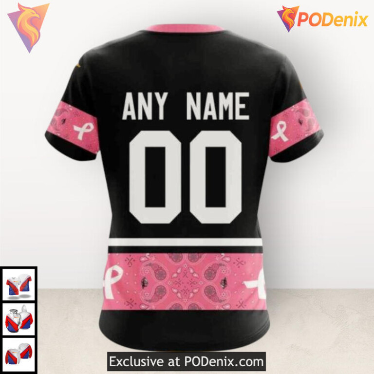 Pink Ribbon Breast Cancer Tribute Nashville Predators Personalized 3D Hoodie Custom - 3