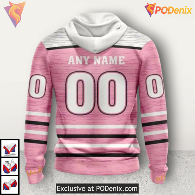 Pink Ribbon Breast Cancer Tribute Vintage Carolina Hurricanes Hoodie 3D Custom - 1