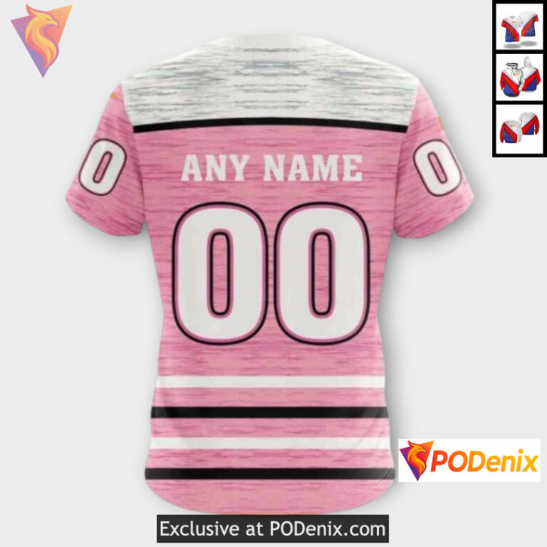 Pink Ribbon Cancer Tribute Colorado Avalanche Hockey Hoodie Custom 3D - 3